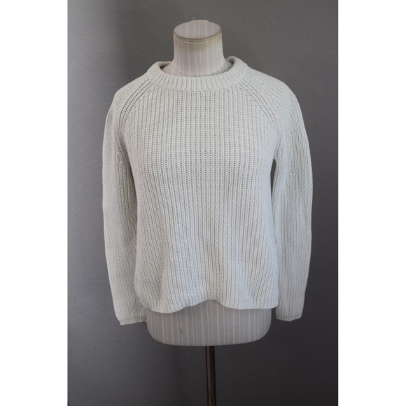 Quince Sweaters - Quince Fisherman Sweater XS Womens Crewneck Organic Cotton White